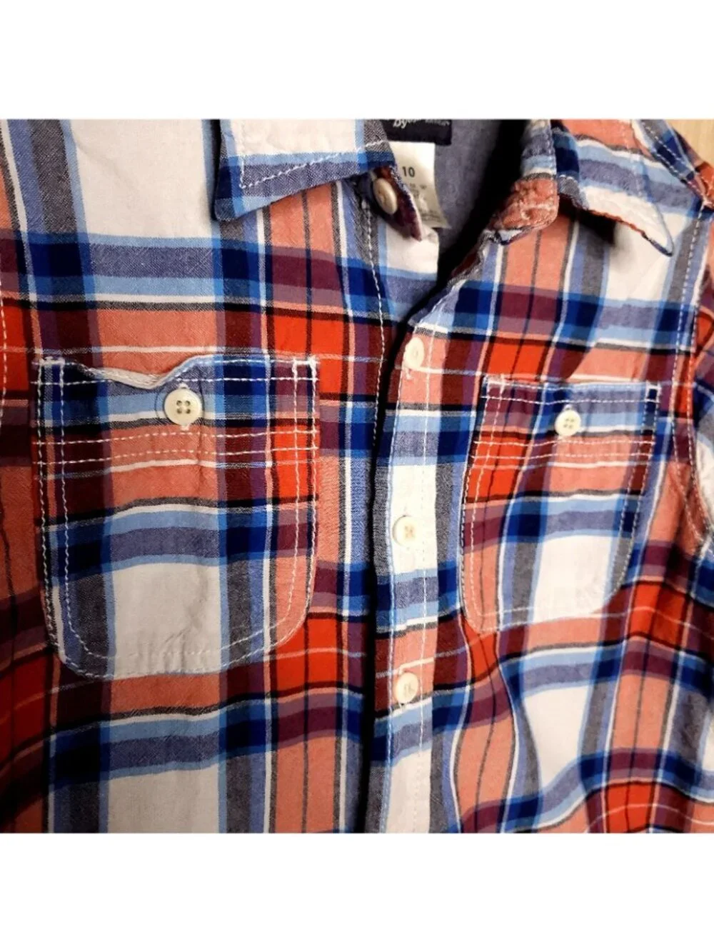 Osh Kosh B'gosh Red Blue Plaid Long Sleeve Button Down 10